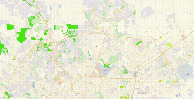 Printable Vector Map of San Antonio Texas US detailed City Plan scale 1:4088 full editable Adobe Illustrator Street Map in layers