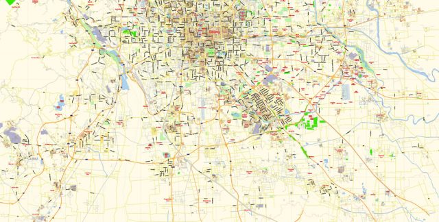 Beijing PDF Map China ENG Low detailed City Plan editable Adobe PDF ...