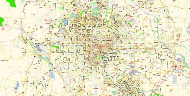 Beijing PDF Map China ENG Low detailed City Plan editable Adobe PDF ...