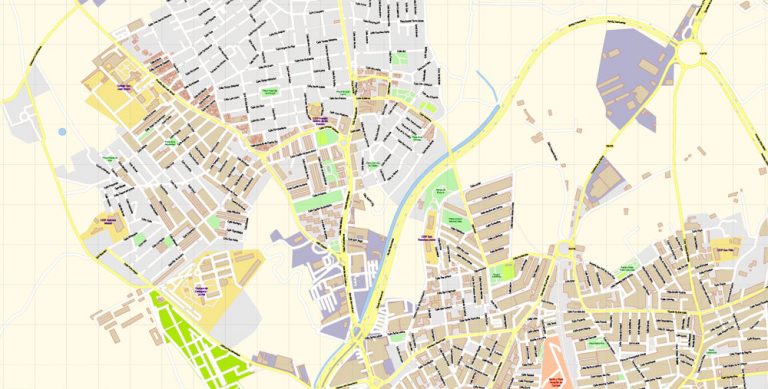 Cartagena PDF Map Vector Spain extra detailed City Plan editable Adobe 
