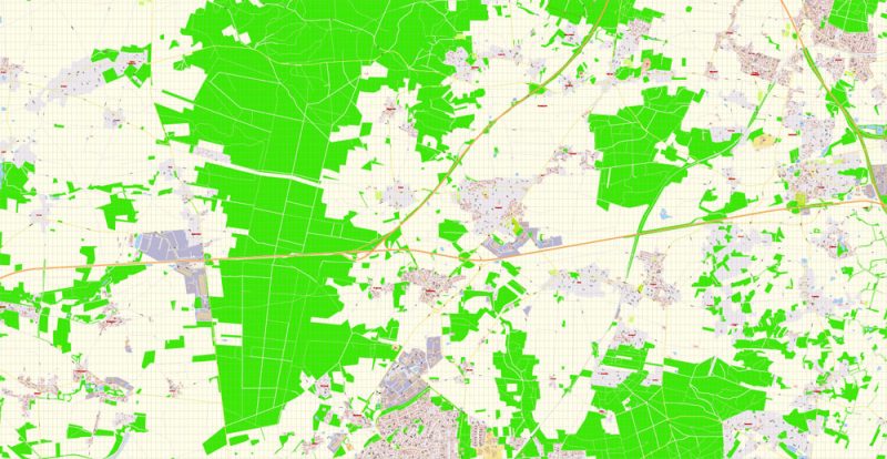 Printable Vector Map Hamburg Germany exact Extra Detailed City Plan scale 1:2792 editable Layered Adobe Illustrator Street Map 45 Mb ZIP