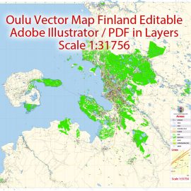 Editable map Kemi Tornio Finland PDF