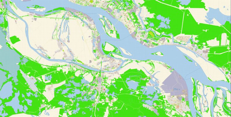 Архангельск векторная карта Россия подробная редактируемая в слоях, Adobe Illustrator