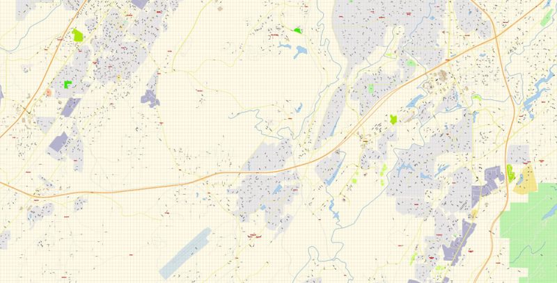 Birmingham Map Vector Exact City Plan + University of Alabama detailed Street Map Adobe Illustrator in layers