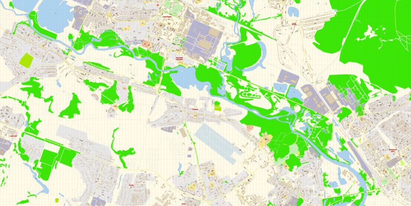 Брянск векторная карта города подробная редактируемая в слоях Adobe Illustrator