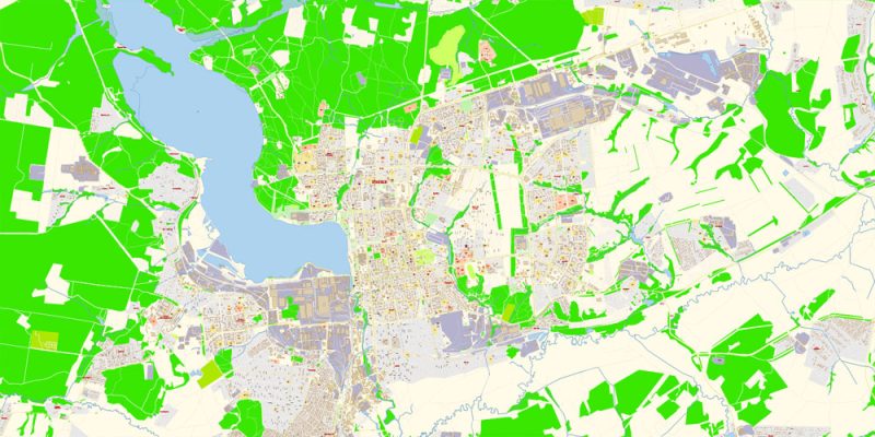 Ижевск векторная карта города подробная редактируемая в слоях Adobe Illustrator