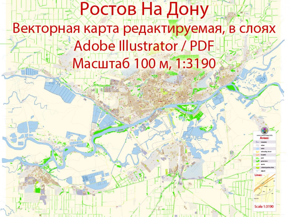 Карта Ростова-на-Дону вектор