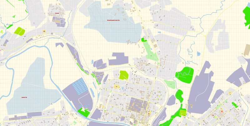 Тула векторная карта города подробная редактируемая в слоях Adobe Illustrator