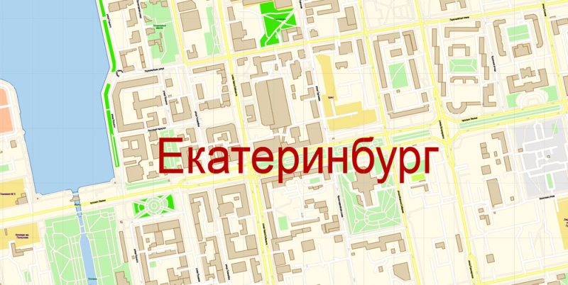 Екатеринбург векторная карта подробная редактируемая в слоях Adobe Illustrator