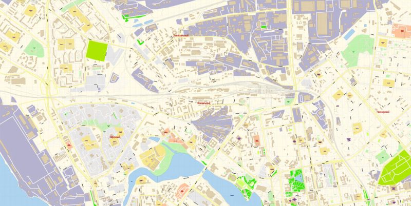 Екатеринбург векторная карта подробная редактируемая в слоях Adobe Illustrator