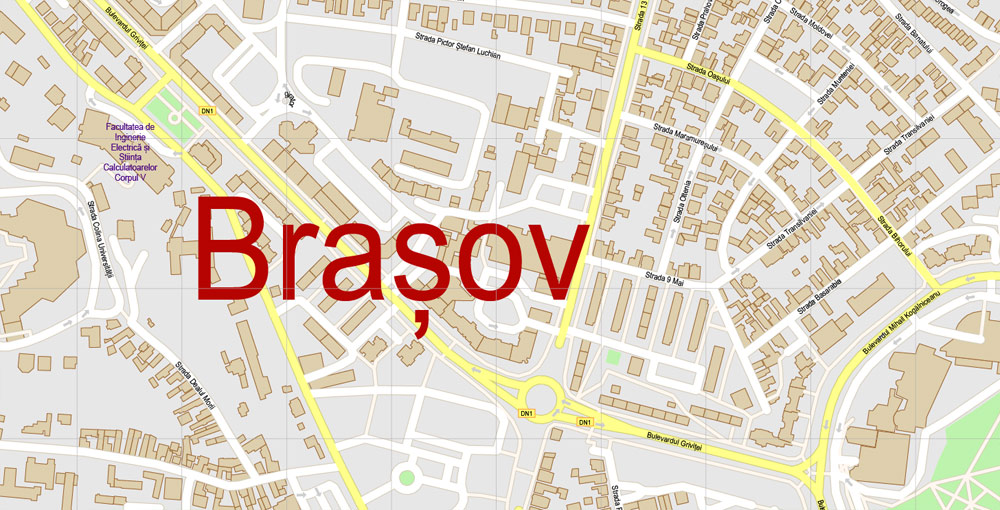 brasov romania pdf map vector exact city plan detailed street map adobe