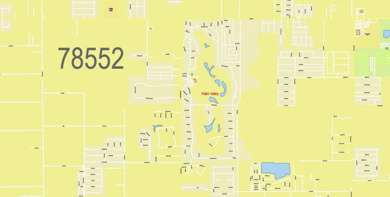 Brownsville, Harlingen, McAllen, Edinburg TX; Reynosa, Matamoros MX Map Vector Exact City Plan detailed Street Map Adobe Illustrator in layers