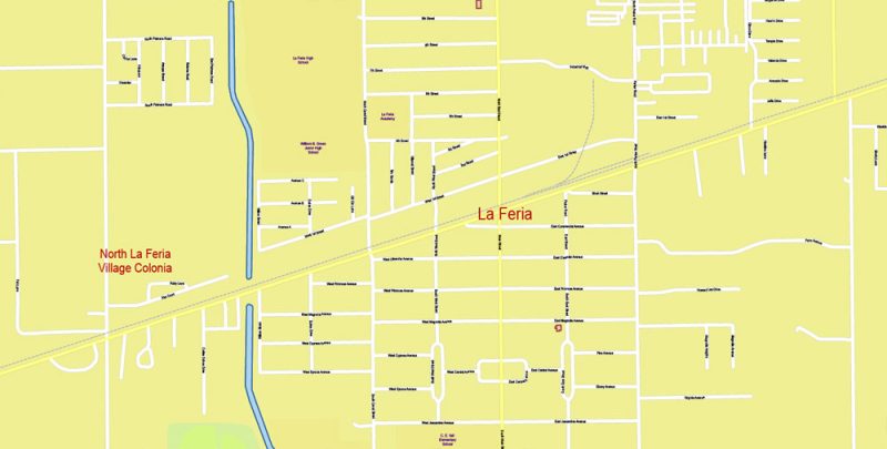 Brownsville, Harlingen, McAllen, Edinburg TX; Reynosa, Matamoros MX Map Vector Exact City Plan detailed Street Map Adobe Illustrator in layers