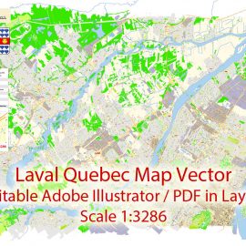 Editable map Laval Quebec PDF
