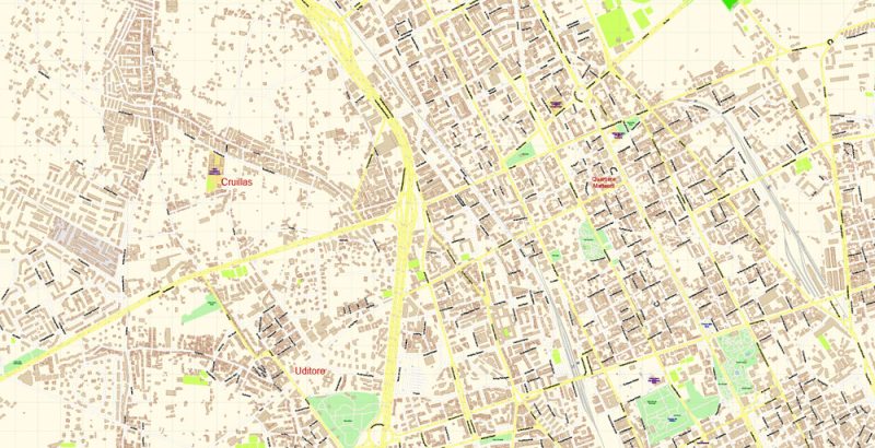 Palermo Italy Map Vector Exact City Plan detailed Street Map Adobe Illustrator in layers