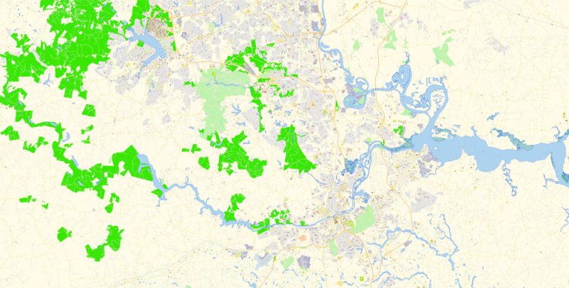 Richmond Virginia Map Vector Exact City Plan detailed Street Map Adobe Illustrator in layers