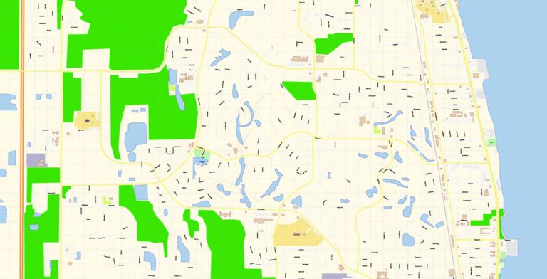 Cape Canaveral PDF Map Vector Exact - Cape Canaveral Vector Map Area Florida Us Gvl17b Ai 10 Ai Pdf 11 768x392 