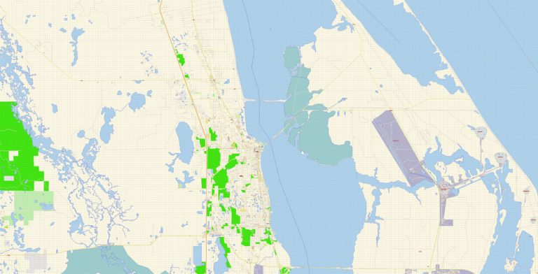 Cape Canaveral Map Vector Exact - Cape Canaveral Vector Map Area Florida Us Gvl17b Ai 10 Ai Pdf 16 768x392 