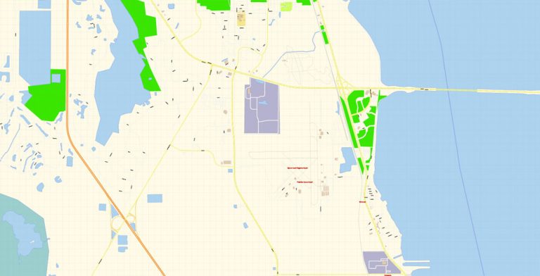 Cape Canaveral PDF Map Vector Exact City Plan Florida ...
