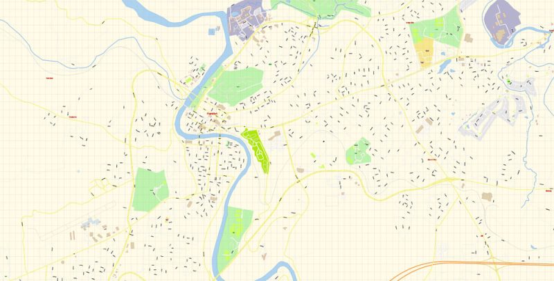 Frankfort Map Vector Exact City Plan Kentucky US detailed Street Map editable Adobe Illustrator in layers