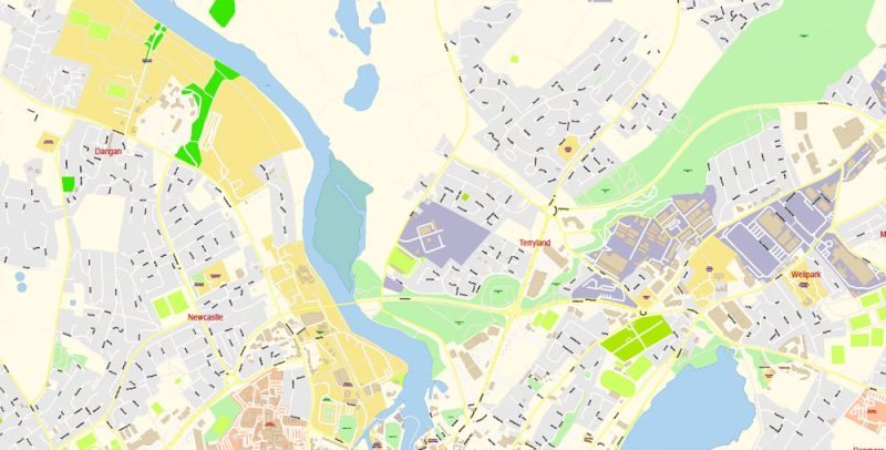 Galway Map Vector Ireland Exact City Plan detailed Street Map editable Adobe Illustrator in layers
