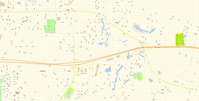 Montgomery Map Vector Alabama Exact City Plan detailed Street Map editable Adobe Illustrator in layers