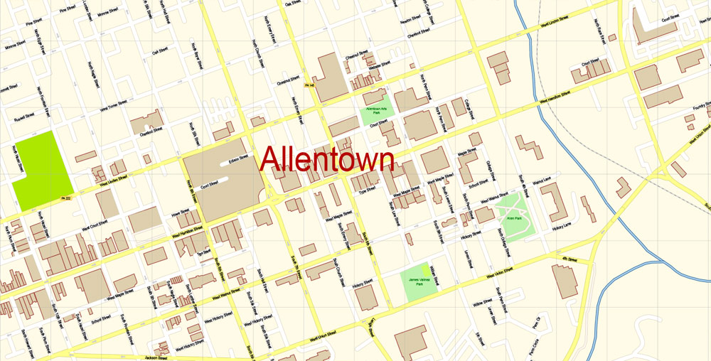 Urban plan Allentown Easton Pennsylvania PDF: Digital Cartography