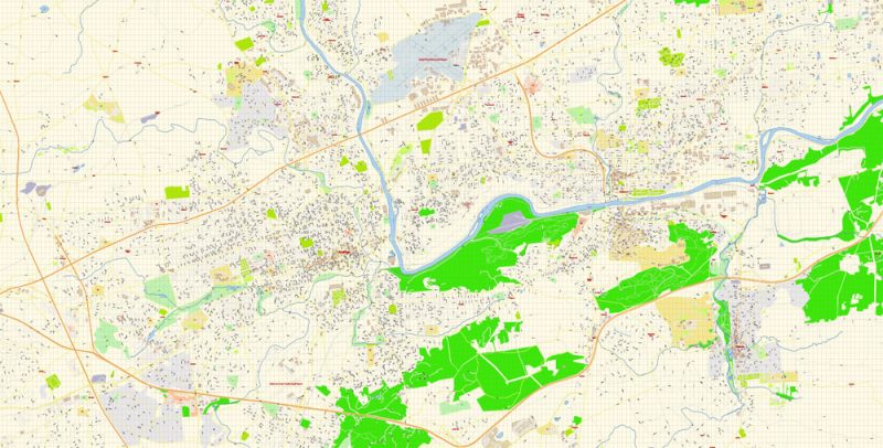 Allentown and Easton Pennsylvania Map Vector Exact City Plan detailed Street Map editable Adobe Illustrator in layers
