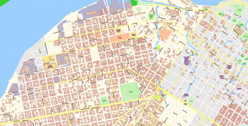 Asuncion Paraguay Map Vector Exact City Plan detailed Street Map editable Adobe Illustrator in layers