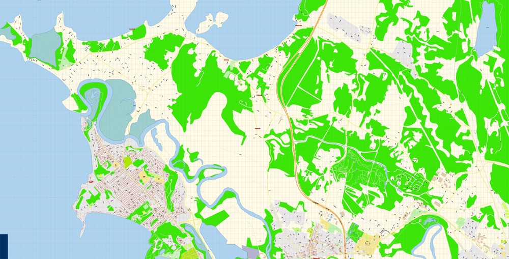 Burlington Vermont Map Vector Exact City Plan detailed Street Map editable Adobe Illustrator in layers