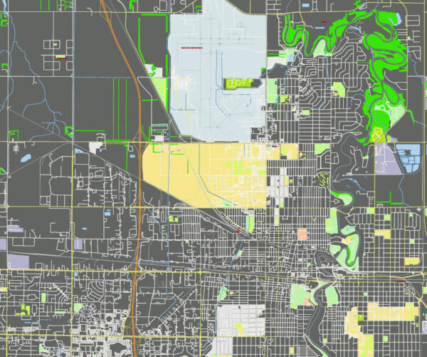 Fargo North Dakota US: Free download vector map of Fargo North Dakota ...