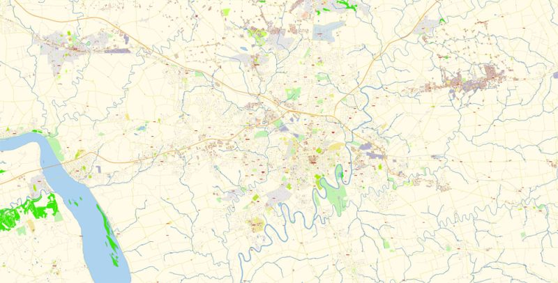 Lancaster Pennsylvania Map Vector Exact City Plan detailed Street Map editable Adobe Illustrator in layers