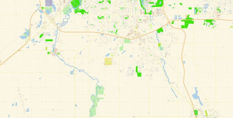 Lansing Michigan Map Vector Exact City Plan detailed Street Map editable Adobe Illustrator in layers