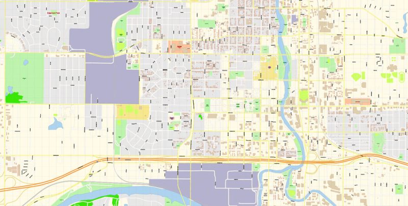 Lansing Michigan Map Vector Exact City Plan detailed Street Map editable Adobe Illustrator in layers