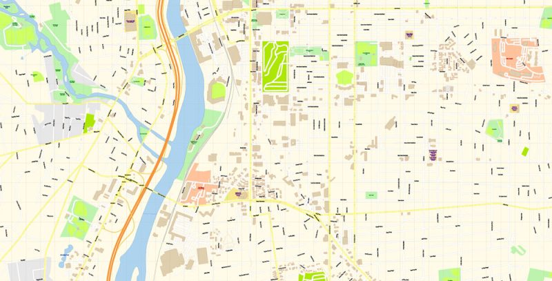 Manchester New Hampshire Map Vector Exact City Plan detailed Street Map editable Adobe Illustrator in layers