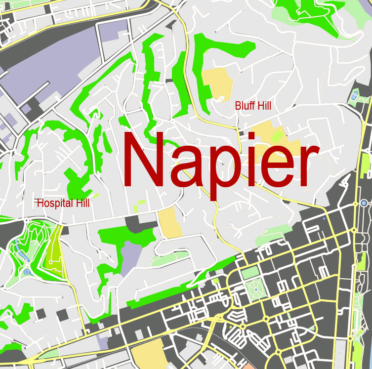 Napier New Zealand Free download vector map of Napier New Zealand US