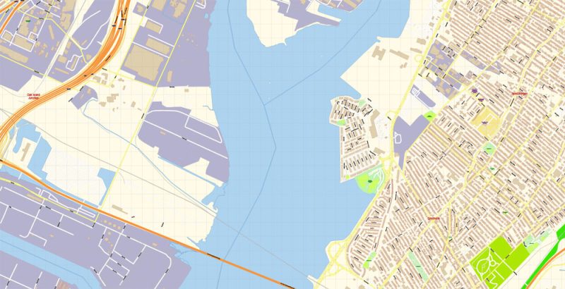 Newark New Jersey Map Vector Exact City Plan detailed Street Map editable Adobe Illustrator in layers