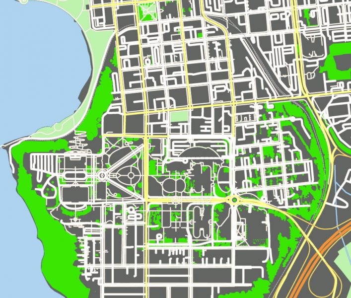 Olympia Washington US: Free download vector map of Olympia Washington US in Ai, PDF, SVG
