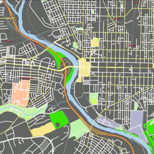 Reading Pennsylvania US Free download vector map of Reading