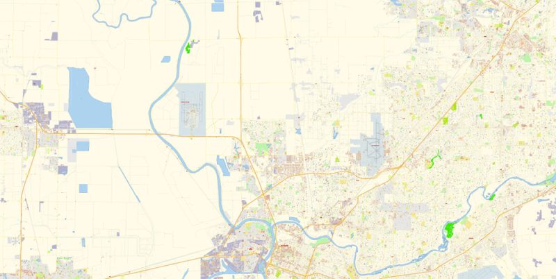 Sacramento California Map Vector Exact City Plan detailed Street Map editable Adobe Illustrator in layers