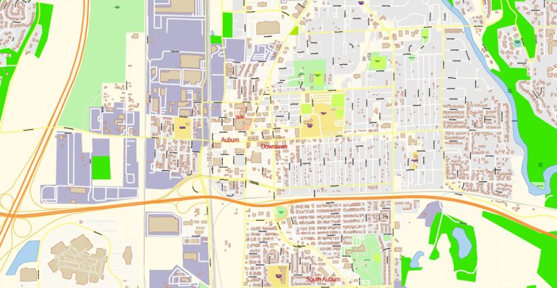 Tacoma Washington Map Vector Exact City Plan detailed Street Map editable Adobe Illustrator in layers