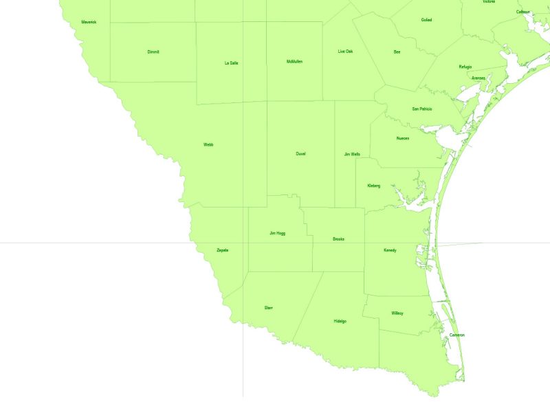 Texas + Louisiana Counties Map Vector Exact State Plan detailed Admin Map editable Adobe Illustrator in layers