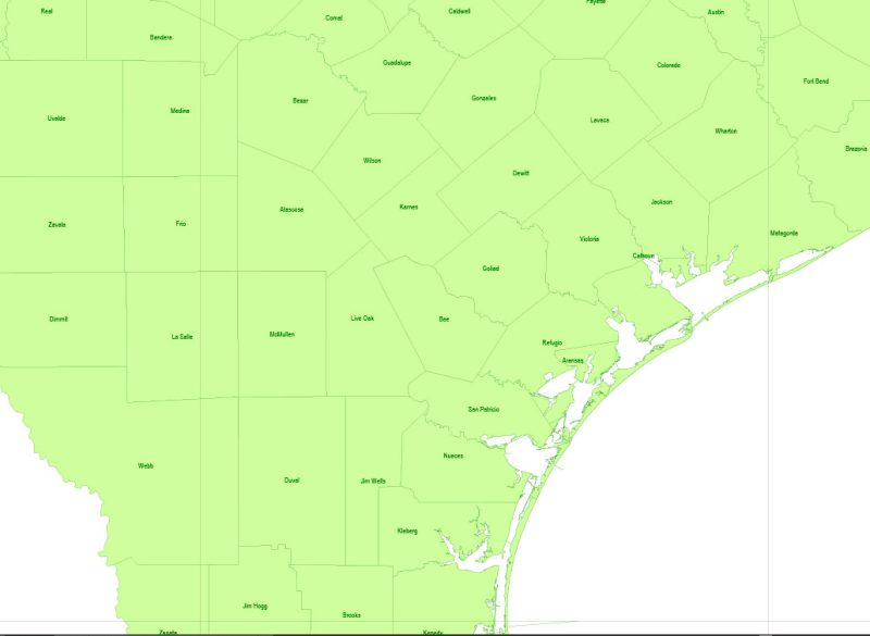 _Texas + Louisiana Counties PDF Map Vector Exact State Plan detailed Admin Map editable Adobe PDF in layers