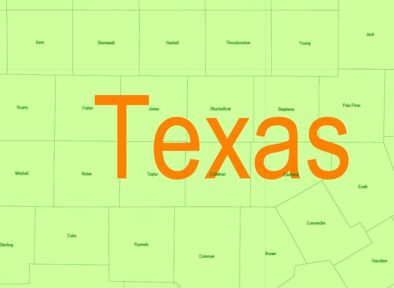 Texas + Louisiana Counties Map Vector Exact State Plan detailed Admin Map editable Adobe Illustrator in layers