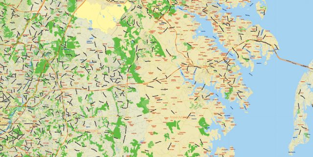 Baltimore Maryland US PDF Map Vector Exact City Plan Low detailed ...