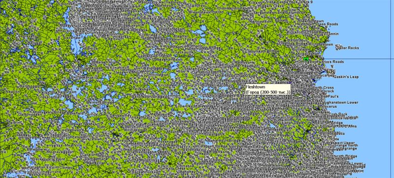 Ireland Island Vector Map in MIF / MID format simple and full all streets