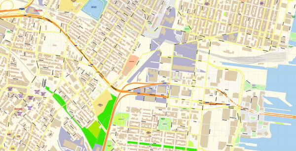 Jersey City New Jersey US PDF Map Vector Exact City Plan detailed ...