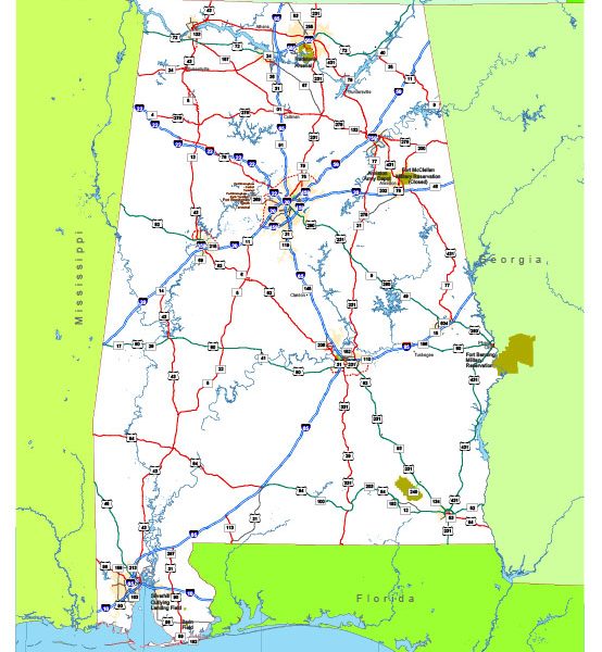 Free vector map Alabama State US Adobe Illustrator and PDF download