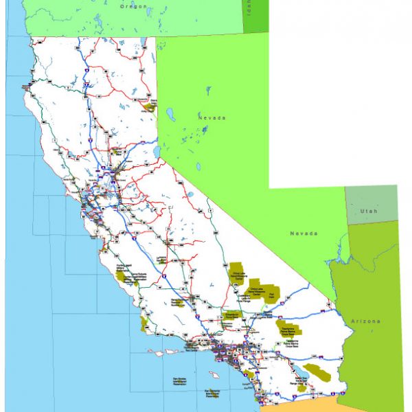 Free vector map State California US Adobe Illustrator and PDF download