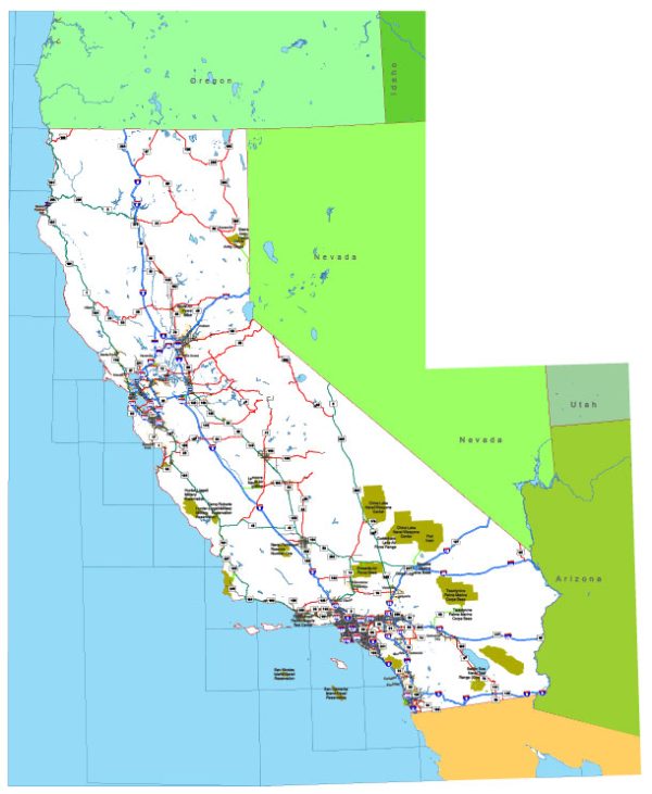 Free vector map State California US Adobe Illustrator and PDF download